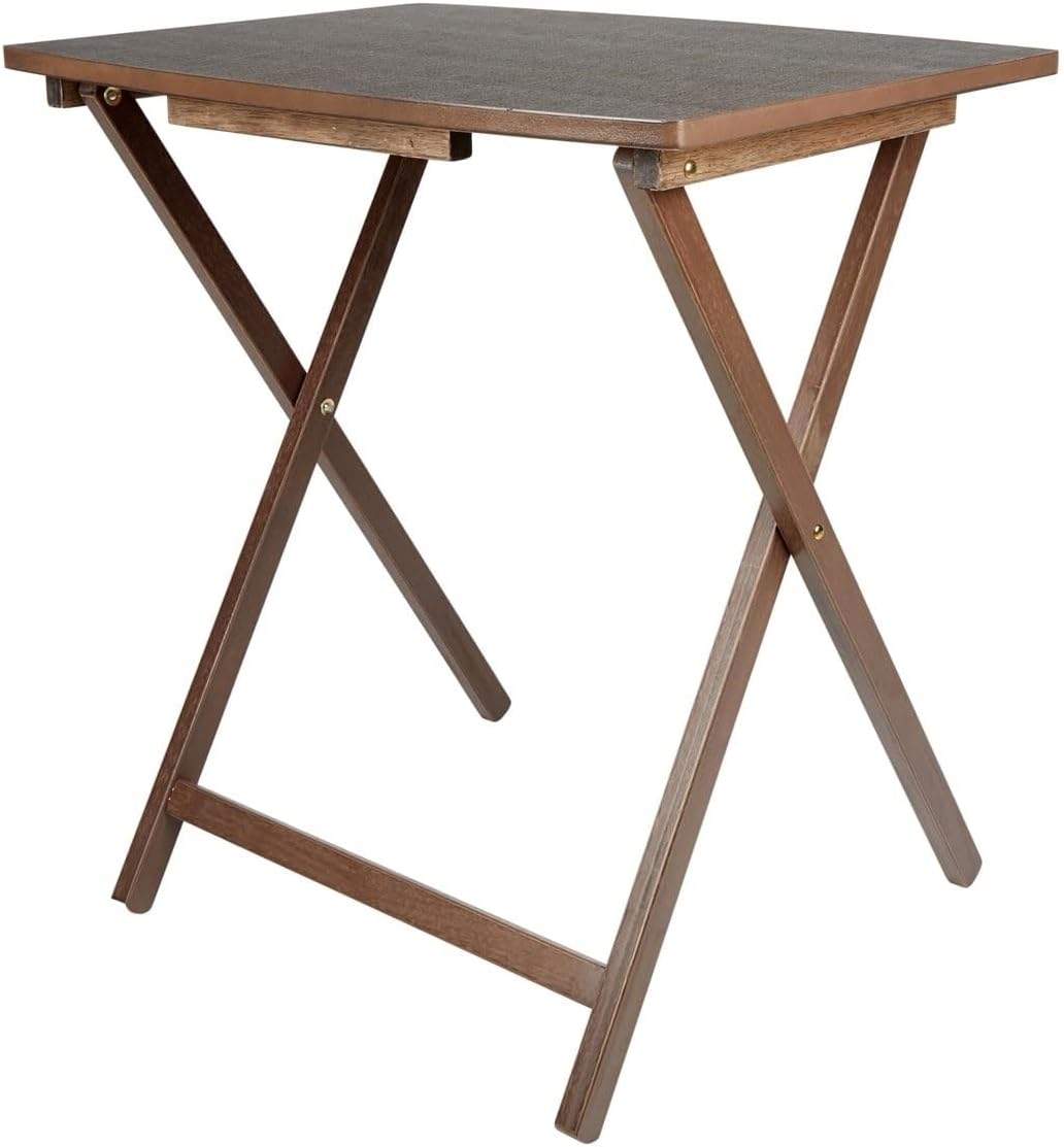 Espresso Indoor Single Folding XL Oversized Tv Tray Table 24" L x 18" W x 26“H