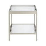 20" Wide Square Square Side Table in Nickel, Table for Living Room, Bedroom