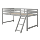 Twin Over Full Bunk Bed,Solid Pinewood Bedframe w/Safety Guardrails and Ladder