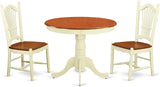 BCH-W 5 Piece Dining Room Table Set Includes a Round Wooden Table with Pedestal and 4