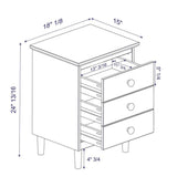 Myron Modern 2 Piece Solid Wood 3 Drawer Nightstand Set