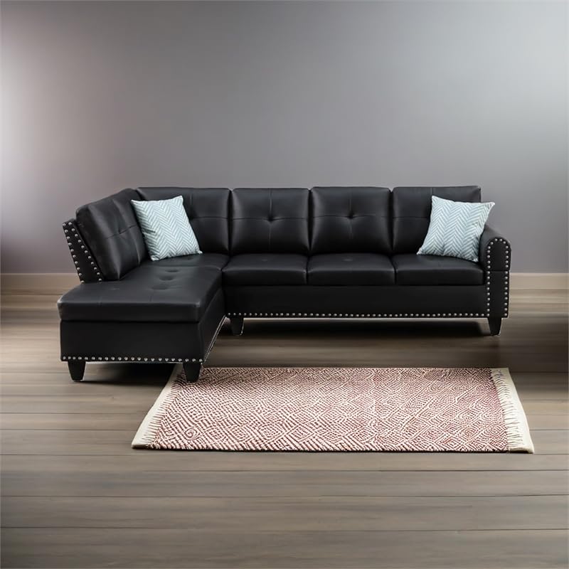 99.5" W x 67" D Transitional PU Faux Leather Sectional Sofa
