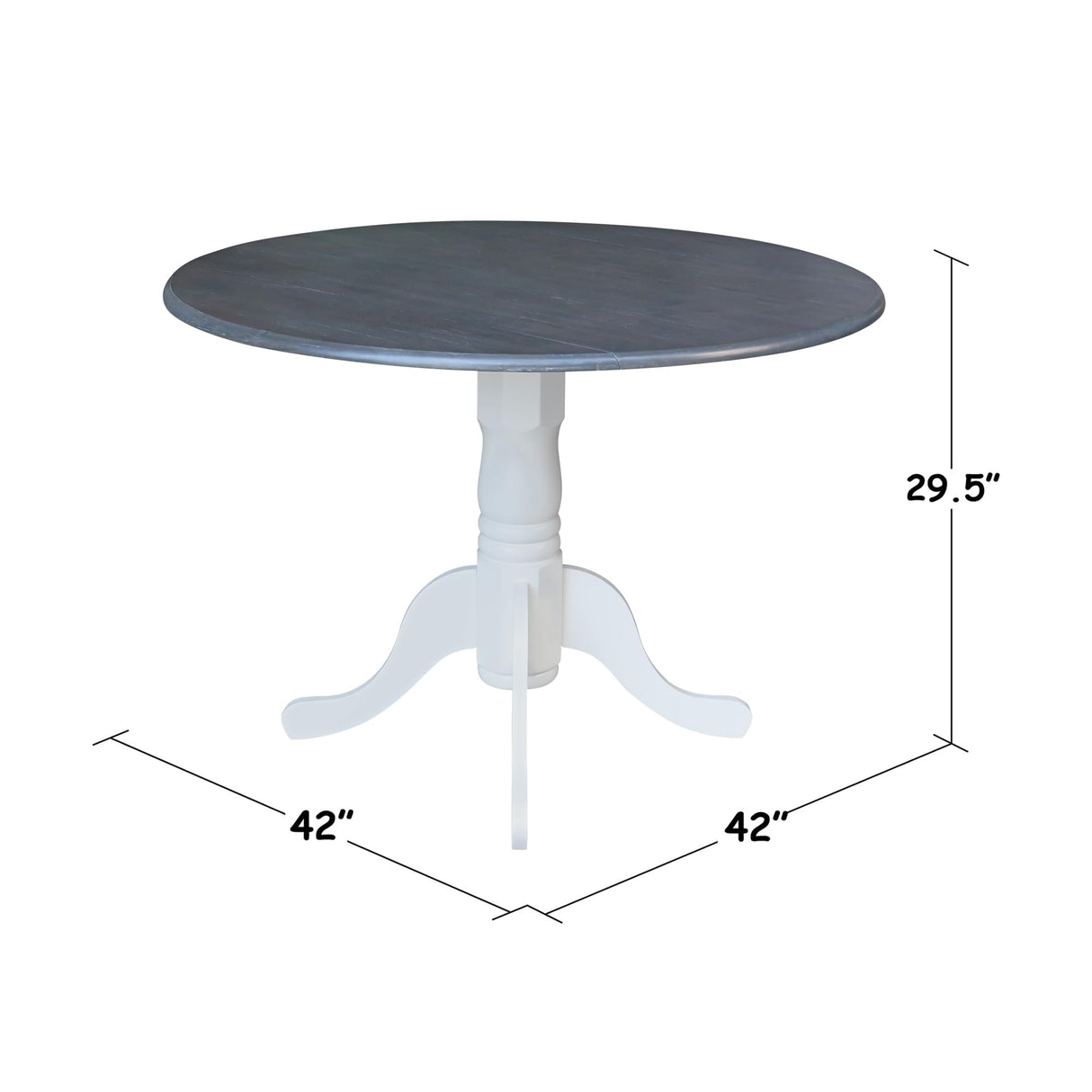 K05-42DP-C10-4 42 in. Dual Drop Leaf Table with 4 Splat Back Chairs-5 Piece Dining Set,