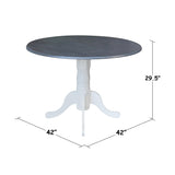 K05-42DP-C10-4 42 in. Dual Drop Leaf Table with 4 Splat Back Chairs-5 Piece Dining Set,