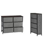 Dressers with Fabric Drawers Storage Tower Units, 31.5" and 7.9", Grey