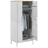 Wardrobe FLORO - Solid Pine Wood, White Finish, 30.3"x20.9"x67.3"