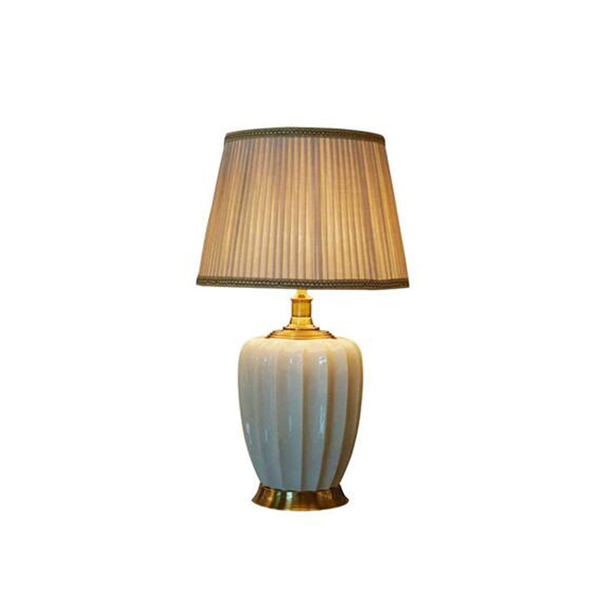 Desk Lamp Modern Table Lamp Ceramic Table Lamp with Fabric Shade for Living Room，