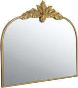Large Round Wall Mirror with Ornate Gold Metal Frame, Traditional Accent Mirror