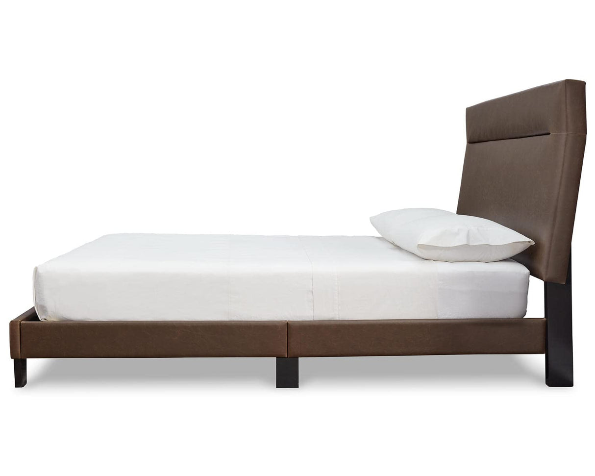 Adelloni Modern Upholstered Platform Bed with Adjustable Height Headboard,