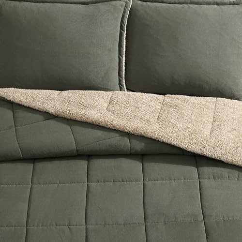 Queen Comforter Set - Soft Microsuede with Sherpa Reverse