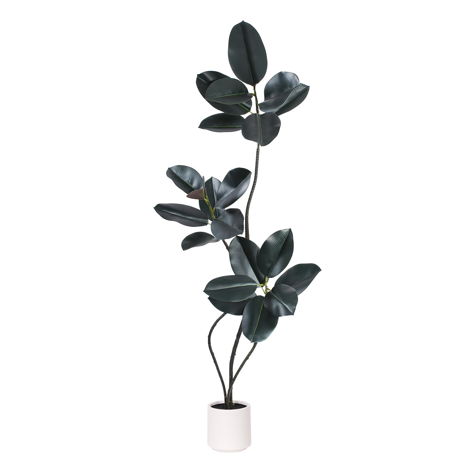 Artificial Rubber Tree Plant -5FT Faux Plants Indoor with Planter
