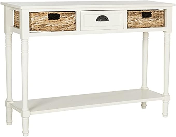 Home Collection Christa Vintage White 3-Drawer Storage Console Table