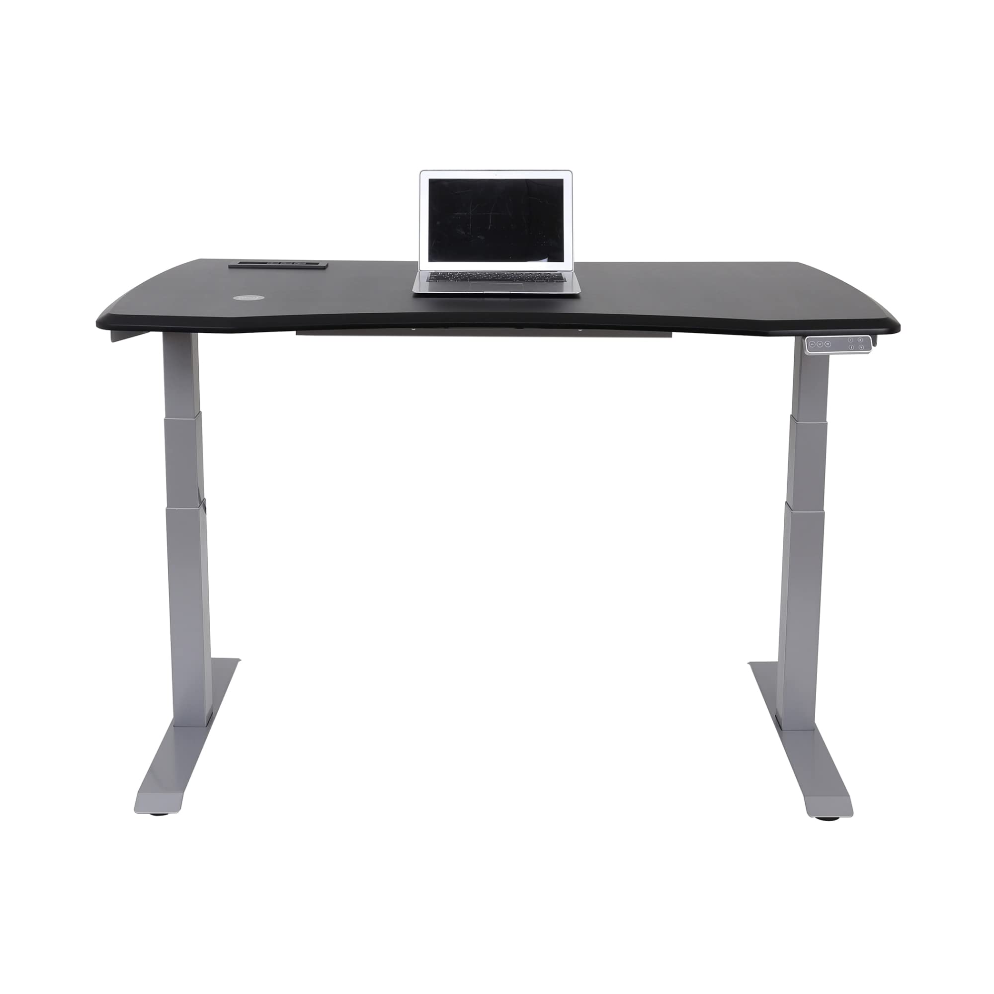 Electric 60"W Height-Adjustable Standing Desk with Wireless Charging, Black