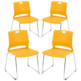 Waiting Room Chairs, Pack of 4 Plastic Chairs Office Guest Chairs & Reception Chairs Staking Chairs for Meeting Room,