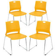 Waiting Room Chairs, Pack of 4 Plastic Chairs Office Guest Chairs & Reception Chairs Staking Chairs for Meeting Room,