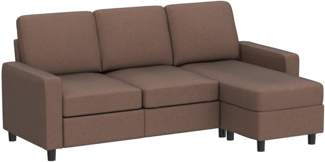 79" Convertible Sectional Sofa Couch, L Shaped Couch with Linen Fabric