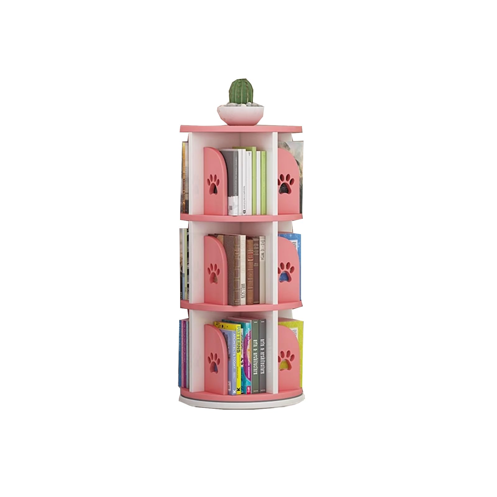 360° Rotating Bookshelf, Floor-Standing Bookcase Organizer