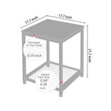 Industrial End 2-Tier Side Table with Storage Shelf Sturdy Easy Assembly Wood