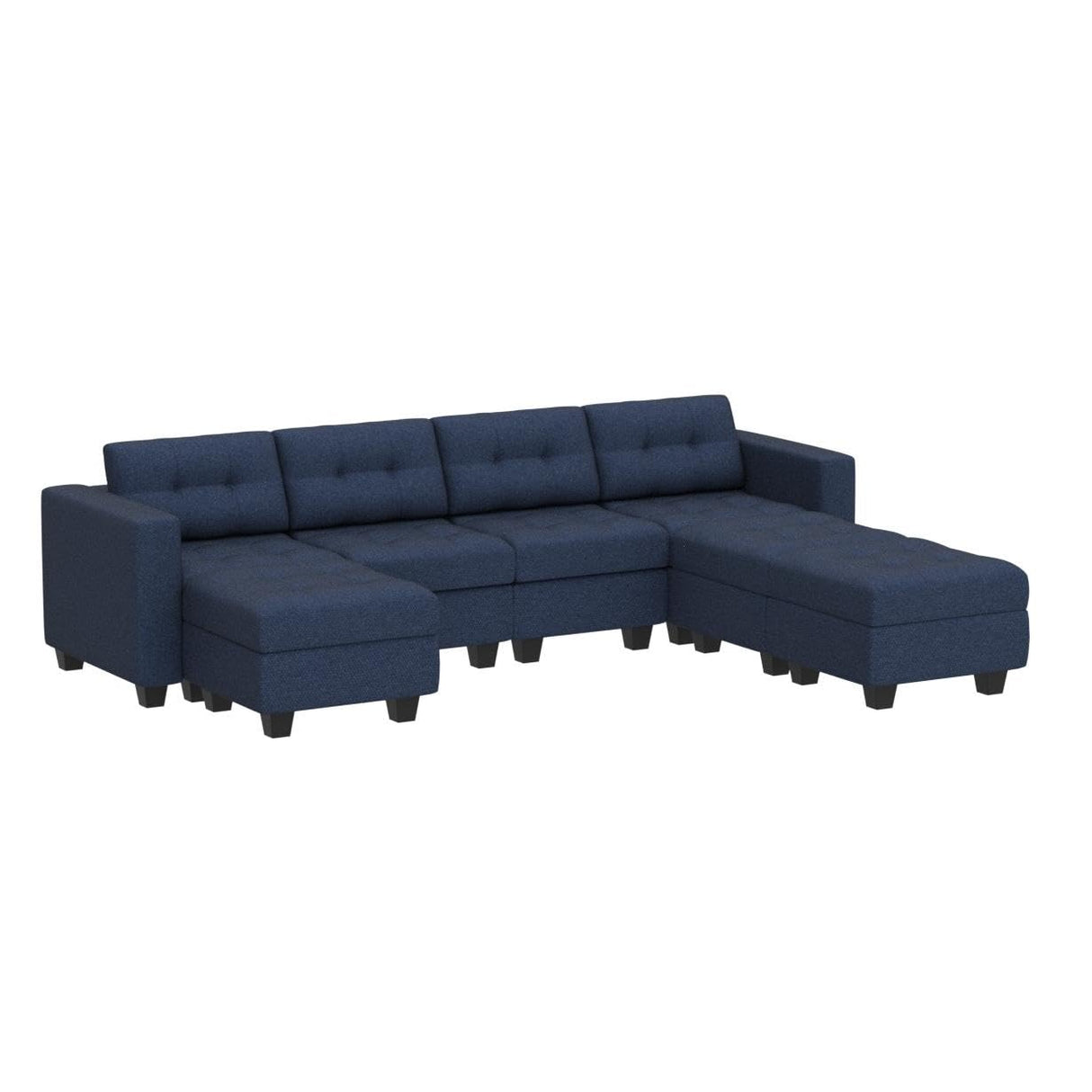 Modular Storage U-Shape Sectional Sofa Couch with Reversible Chaises 7-seat Sofa