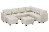 U Shaped Modular Sectional Sofa with Chaise Reversible, Oversized Modular Couch