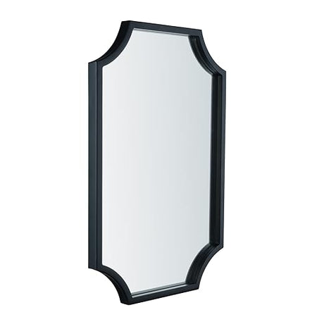 Brass Framed Vanity Mirror - Elegant 30" x 40" Scalloped Mirror Design - Luxurious Wall Bathroom Mirror for Safe