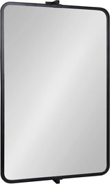 Elijah Modern Rectangular Pivot Wall Mirror, 38 x 24, Black, Decorative Adjustable Mirror