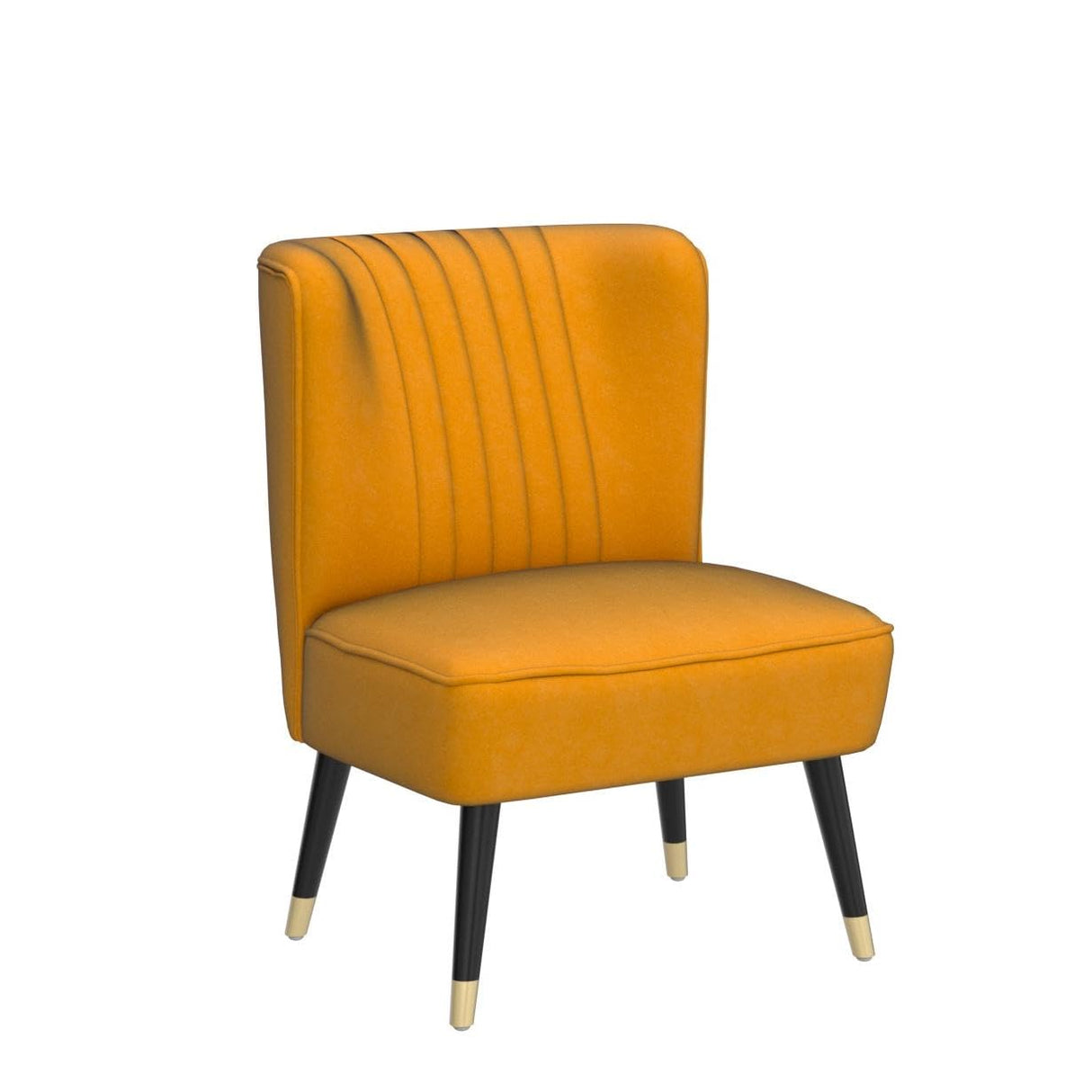 HomeZero Aero Mid-century Modern Upholstered Accent Chair, Gold