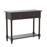 Wood Console Sofa Table with Drawer and Bottom Shelf, WeYoung Daisy Series Entryway