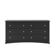 Sonoma Bedroom Furniture: Black Double Dresser for Bedroom, 6-Drawer Wide Chest of Drawers