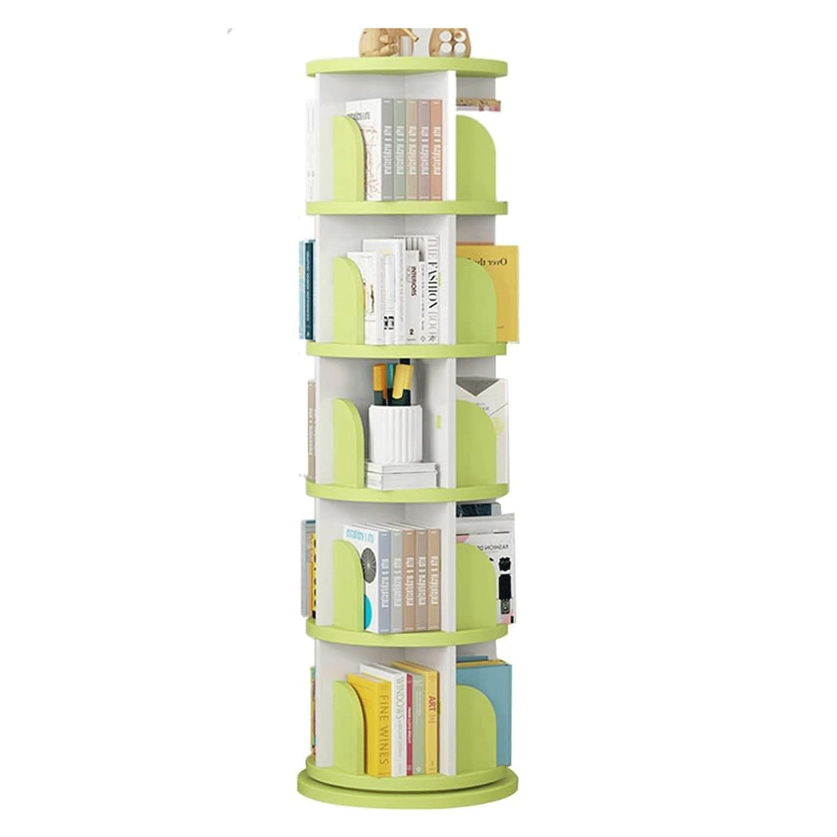 Bookcases 360° Rotating Bookshelf Multi Tier Standing Bookcase Round Large Capacity