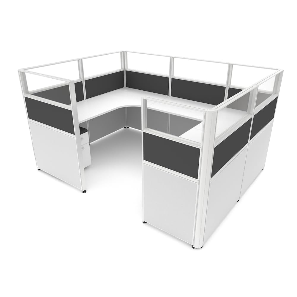 Office Cubicle Furniture Kit - Customizable Cubicle Desks with Adjustable Panels