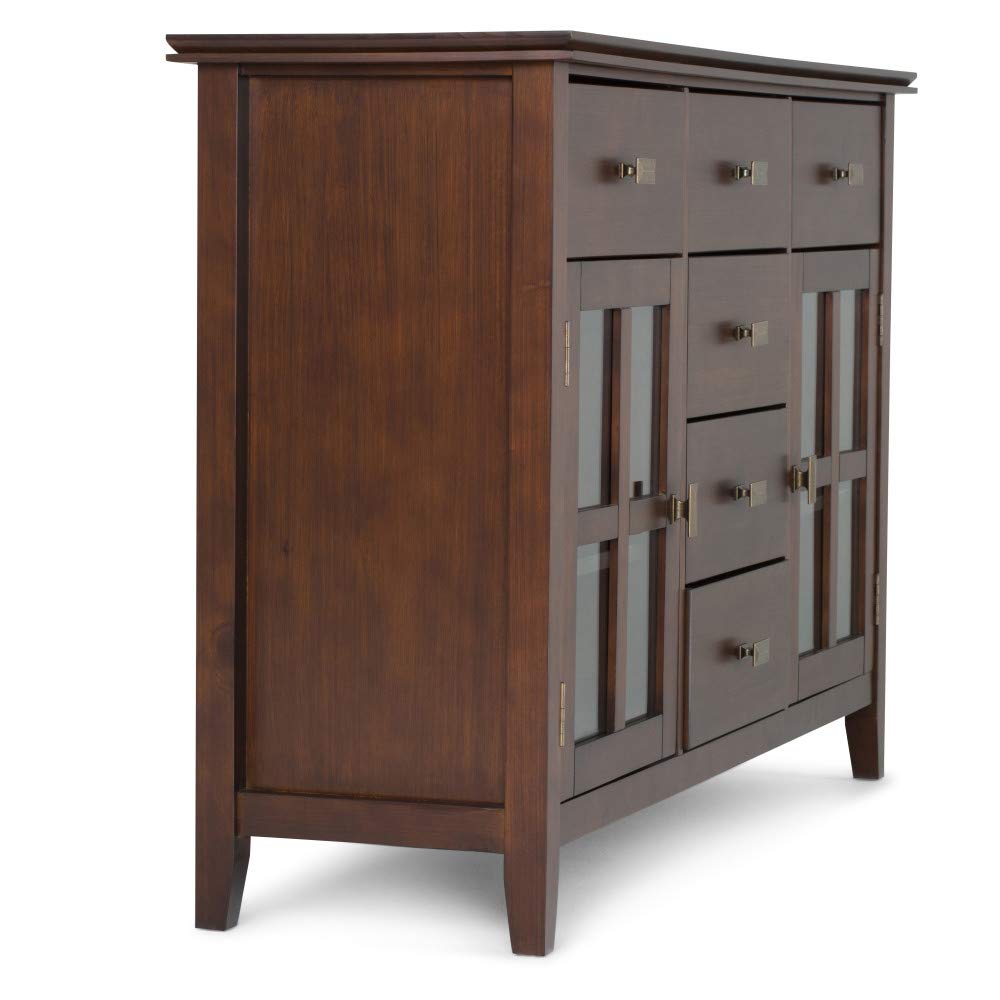 Artisan Solid Pine Wood 54 inch Contemporary Sideboard Buffet Credenza in Russet