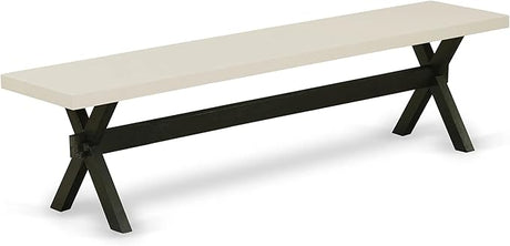 X-Style Modern Dining Bench with Wood Seat