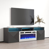 Giza WH-EF Floating Fireplace TV Stand for TVs up to 70", Modern High Gloss 63"