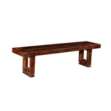 Sari 70 Inch Dining Bench, Dark Acacia Wood, Unique Salvaged Design, Brown