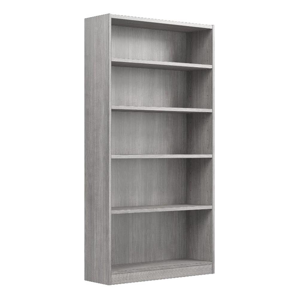 Universal Tall 5 Shelf Bookcase in Ash Gray