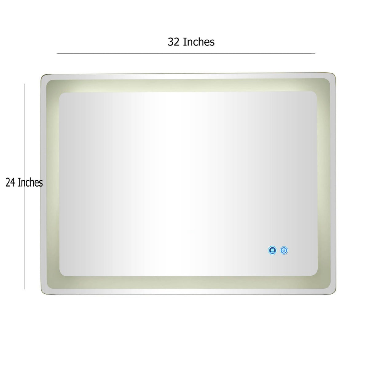 Glowing Beauty 32" x 24" LED Bathroom Wall Mirror with Defogger