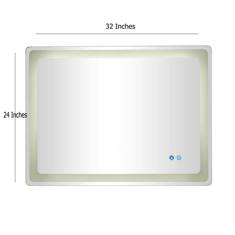 Glowing Beauty 32" x 24" LED Bathroom Wall Mirror with Defogger