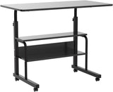 Computer Desk Home Office Desks, Standing Adjustable Laptop Desk for Small Spaces, Portable Work Writing Study Table, Modern Pc Gaming Desk with Storage Bedroom, Desktop Size 31.5x15.7 inch Black