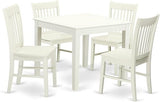 OXNO5-MAH-W 5 Piece Dining Set Includes a Square Dinner Table