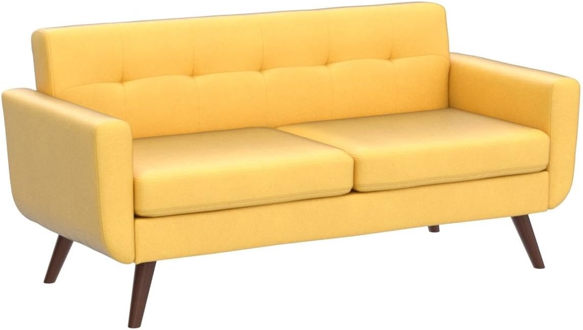 65" W Loveseat Sofa, Mid Century Modern Decor Love Seat Couch