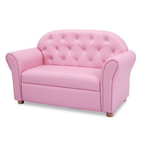 Kids 2-Seat Sofa with Gem Studs | Cute & Comfy Loveseat for Playroom