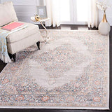 Shivan Collection 6'7" Square Grey / Rose SHV726F Shabby Chic Medallion