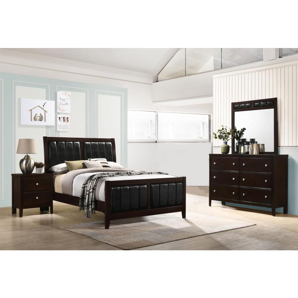 Carlton Full Bed 4-Piece Set, Cappuccino