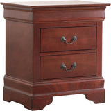 Louis Phillipe 2 Drawer Nightstand in Cherry