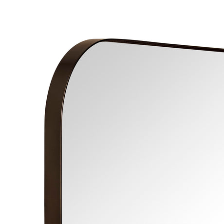 22x30'' Oil Rubbed Bronze Rounded Rectangle Bathroom Vanity Wall Mirror Stainless Steel Metal Framed Rectangular Bathroom Mirror, Vertical and Horizontal Hanging