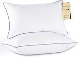 Pillows Queen Size Set of 4, Washable Supportive Bed Pillows with Super Soft Down