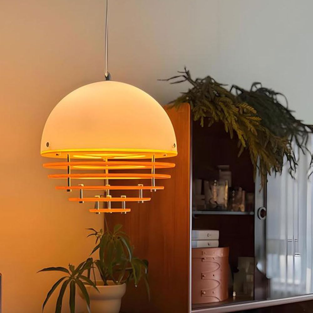 Orange Kitchen Pendant Light - 12 Inch Sunset Farmhouse Fixture