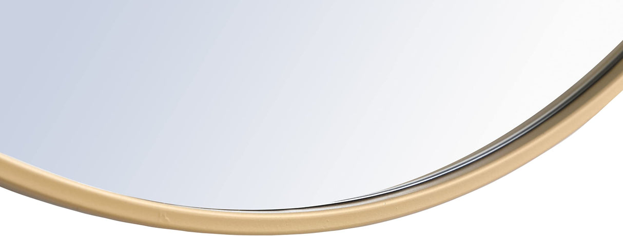 42" Round Metal Frame Mirror in Brass