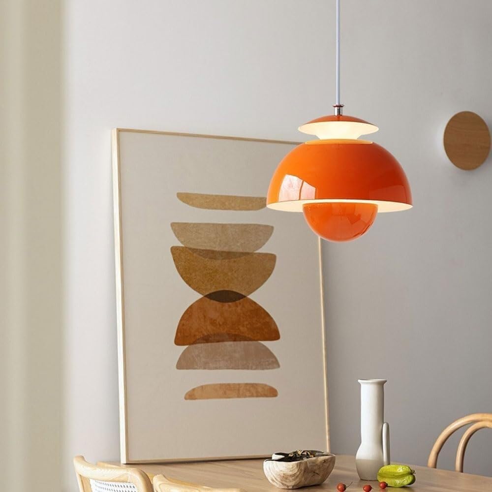 DVJING Modern Simple Chandelier, LED12 W Three-Color Mode Pendant Light, Retro Creative Bedroom Bedside Living Room Study Ceiling Light Fixture, for Kitchen Island Dining Room Bedroom Hallway Bar Livi